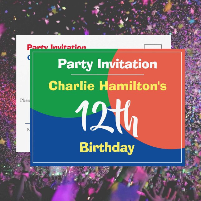 12th Birthday Invitation Postcard (Creator Uploaded)