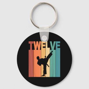 12th Birthday Karate Taekwondo Theme 12 Year Old Keychain