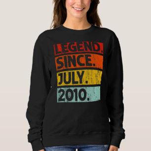 12th Birthday Legend Since July 2010 12 Years Old Sweatshirt