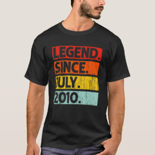 12th Birthday Legend Since July 2010 12 Years Old T-Shirt