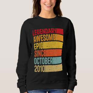 12th Birthday  Legendary Epic Awesome Since Octobe Sweatshirt