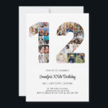 12th Birthday Number 12 Custom Photo Collage Invitation<br><div class="desc">Mark twelve years of wonderful memories and adventures with this captivating 12th Birthday Number Photo Collage. This customizable template is the perfect blend of creativity and sentiment, allowing you to create a truly memorable gift for your loved one's special day. Capture the essence of incredible years in a single masterpiece...</div>