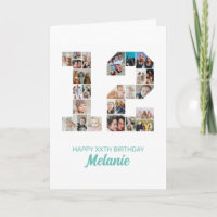 12th Birthday Number 12 Photo Collage Personalized