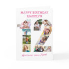 12th Birthday Number 12 Pink Photo Collage Card
