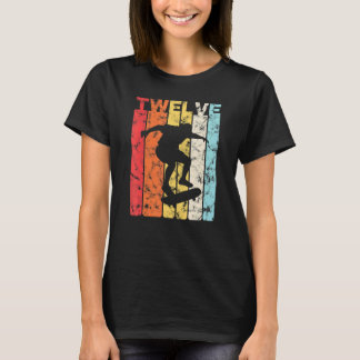 12th Birthday Party 12 Years Skateboard Skater Ska T-Shirt