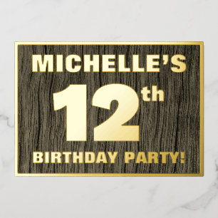 12th Birthday Party: Bold, Faux Wood Grain Pattern