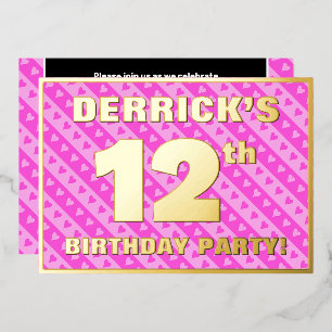 12th Birthday Party — Fun Pink Hearts and Stripes