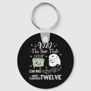 12th Birthday Personalized Leah Quarantine Cake Keychain