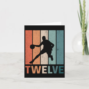 12th Birthday Retro Basketball Lovers 12 Years Old Card