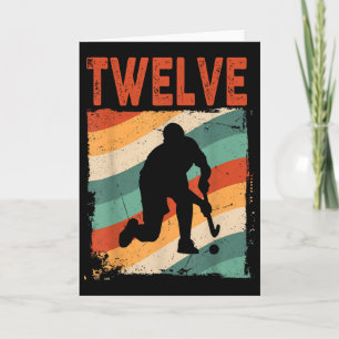 12th Birthday Retro Field Hockey 12 Years Old Boy  Card