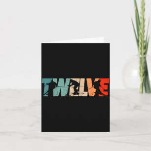 12th birthday retro ski skiing 12 year old boys card