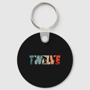 12th Birthday Retro Ski Skiing 12 Year Old Boys Gi Keychain