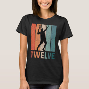 12th Birthday Retro Tennis Player 12 Years Old Twe T-Shirt