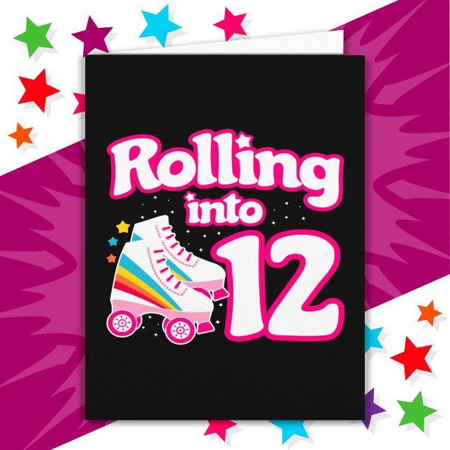 12th Birthday Roller Skating 12 Years Old Skate Card (Creator Uploaded)