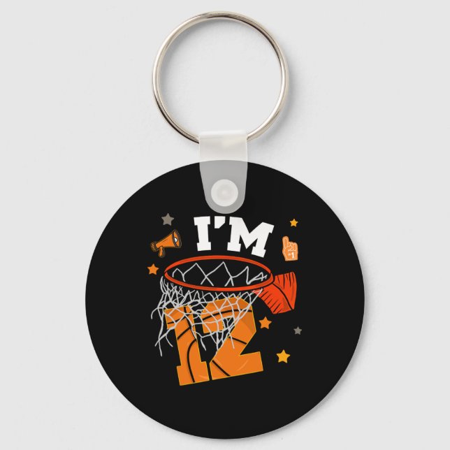 12th Birthday Sketll Boy Twelve Years 12 Yr Old Bd Keychain (Front)