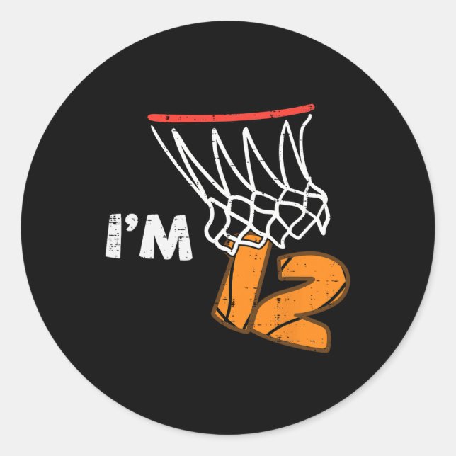 12th Birthday Sketll Im 12 Twelve Year Old Bday Bo Classic Round Sticker (Front)