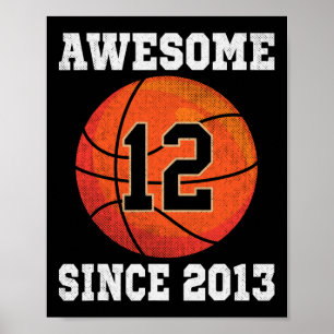 12th Birthday Sketll Lover 12 Years Old Vintage Sp Poster