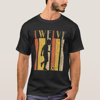12th Birthday Soccer Sport  Boys Retro Born In 201 T-Shirt