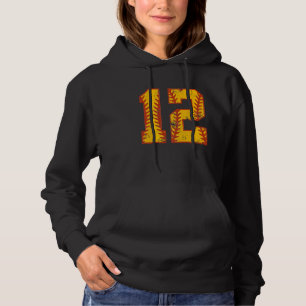 12th Birthday Softball Bdy 12 Year Old Girl Hoodie