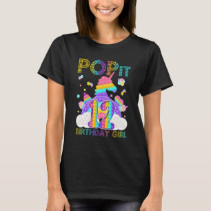 12th Birthday Unicorn Fidget Pop It Birthday Kid 1 T-Shirt