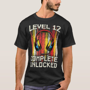 12th Birthday Video Gamer Level 12 Complete Unlock T-Shirt