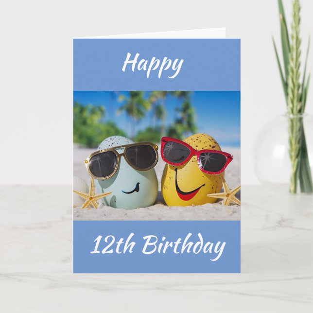 **12th BIRTHDAY** WISHES from GOOD EGGS! Card (Front)