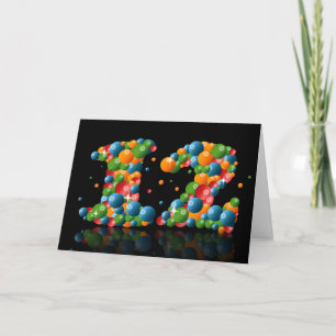 12th birthday with numbers formed from balls card