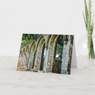 12th Century Abbey Wall Holiday Card