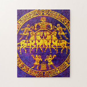 12th century medieval horseman and soldiers jigsaw puzzle