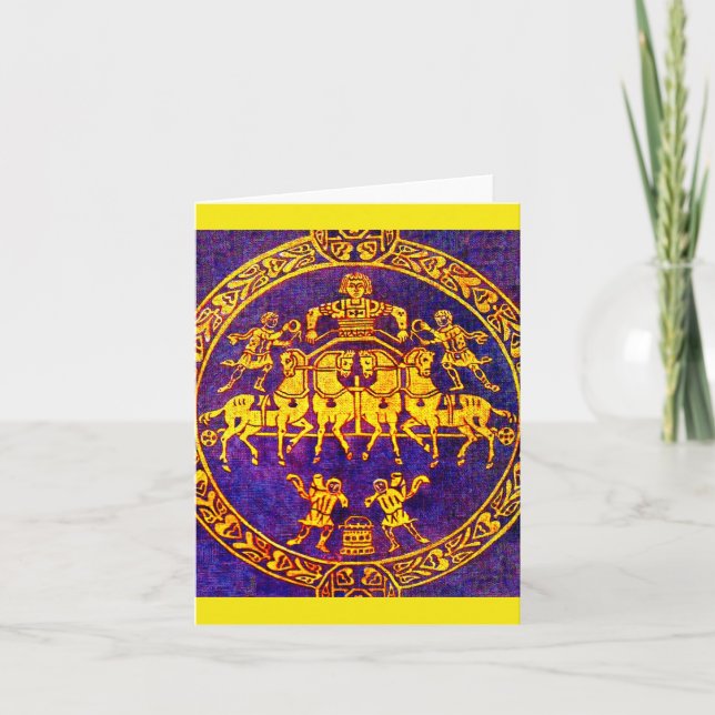 12th century medieval horseman and soldiers note card (Front)