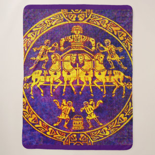 12th century medieval horseman and soldiers sherpa blanket