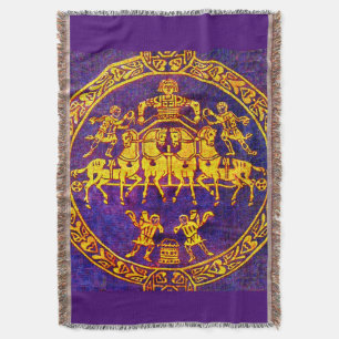 12th century medieval horseman and soldiers throw blanket