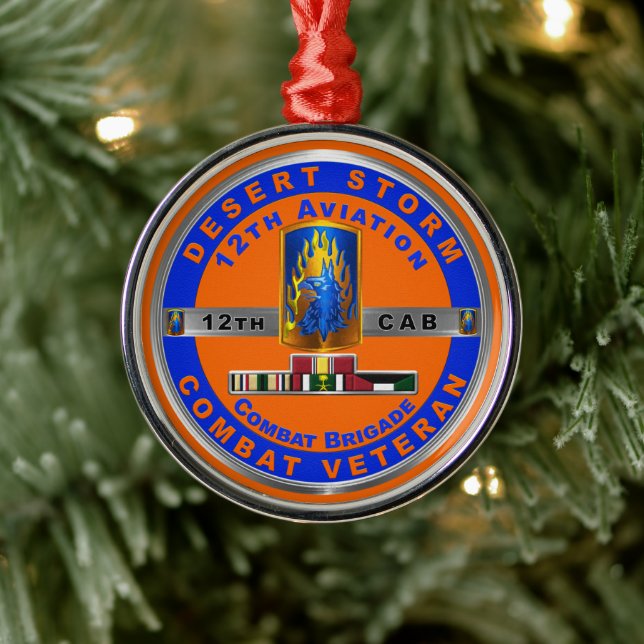 12th Combat Aviation Brigade Desert Storm Veteran Metal Ornament (Tree)