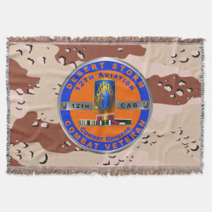 12th Combat Aviation Brigade Desert Storm Veteran Throw Blanket