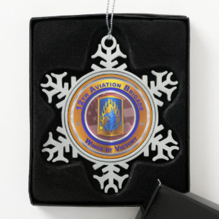 12th Combat Aviation Brigade  Snowflake Pewter Christmas Ornament