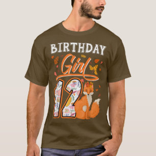 12th Fo Birthday Girl Cute Fo Lover Zoo Animal 12 T-Shirt