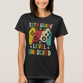 12th Grade Level Unlocked Video Game Retro Back to T-Shirt