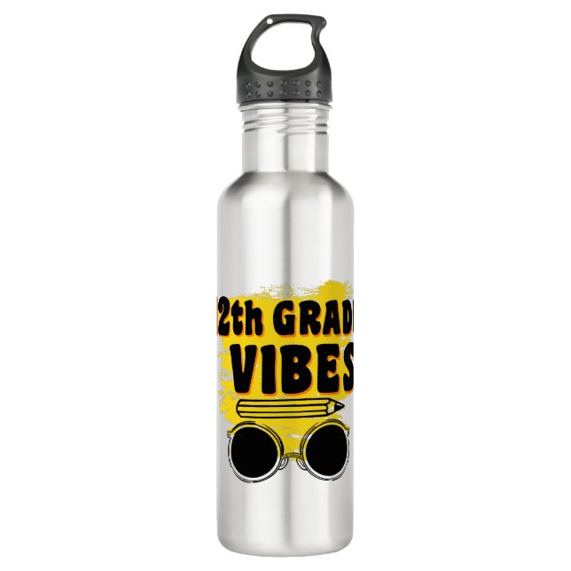 12th Grade Vibes Shirt Back To School First Day 710 Ml Water Bottle (Front)
