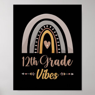 12th Grade Vibes Twelfth Grade Back to School Poster