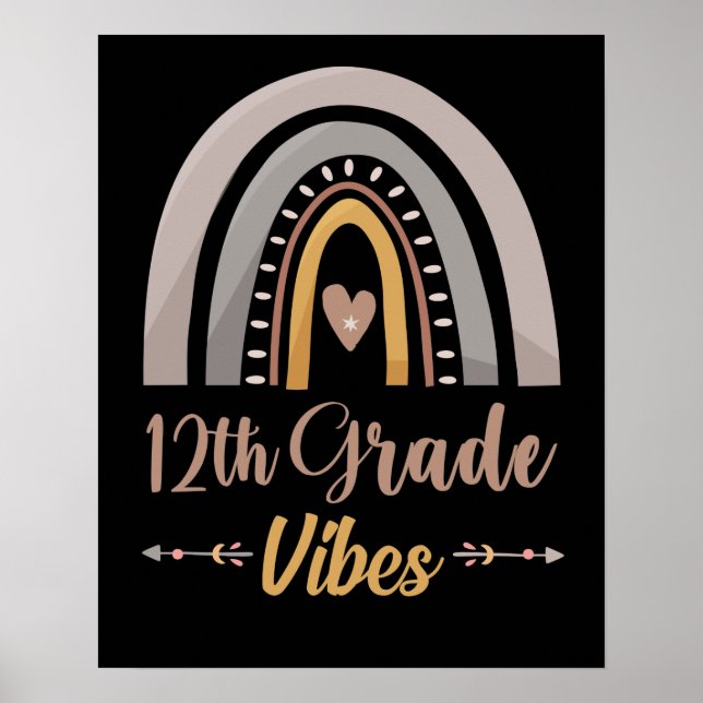 12th Grade Vibes Twelfth Grade Back to School Poster (Front)