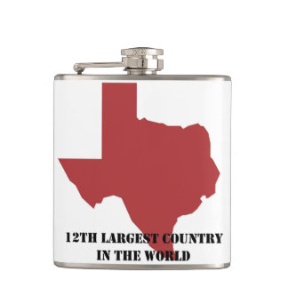 12th Largest Country Texas Flask