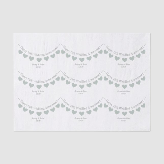 12th/ silk Wedding Anniversary jade heart paper (Front)