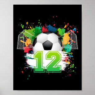 12th Soccer Birthday Party 12 Year Old Soccer Play Poster