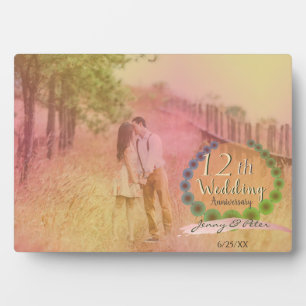 12th Wedding Anniversary Custom Photo Horizontal P Plaque