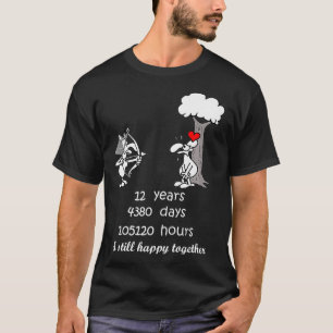 12th Wedding Anniversary Gift For Him Her 12 Years T-Shirt