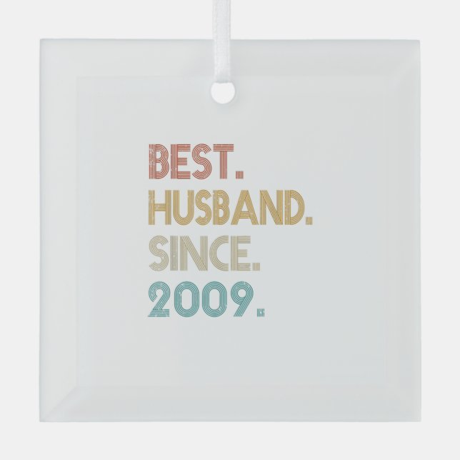 12th Wedding Anniversary Gift Him - Best Husband S Glass Ornament (Front)