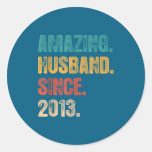 12th Wedding Anniversary Him Husband Classic Round Sticker