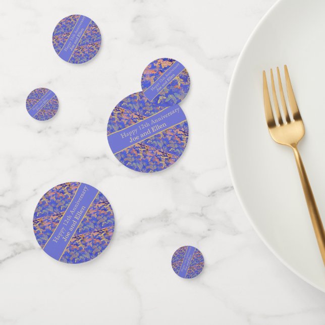12th Wedding Anniversary, Silk Anniversary Confetti (Group)