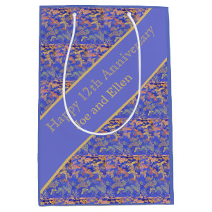 12th Wedding Anniversary, Silk Anniversary Medium Gift Bag