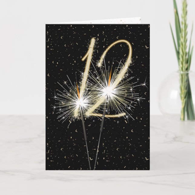 12th wedding anniversary sparklers card (Front)